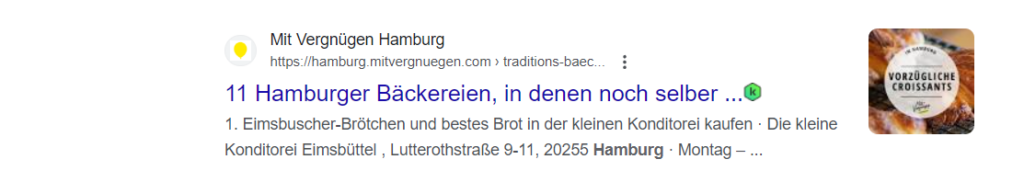 Bäckerei Hamburg organische Suchergebnisse